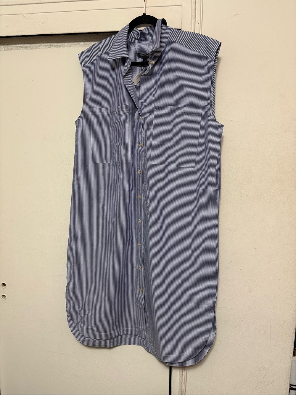 NWT Banana Republic Blue & White Striped Sleeveless Shirt Dress Tunic